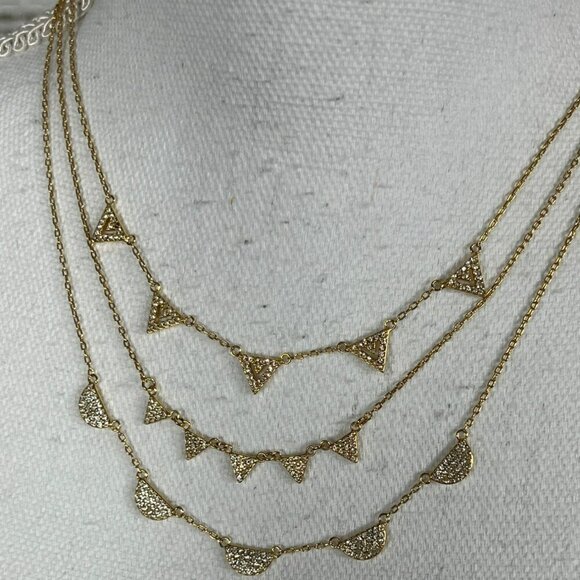 STELLA & DOT Pavè Chevron Layered Necklace N483 NWOT - Picture 6 of 6